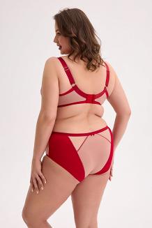 Biustonosz z koronką GAIA Semi-Soft Aina Maxi 1273 półusztywniany czerwony mokka