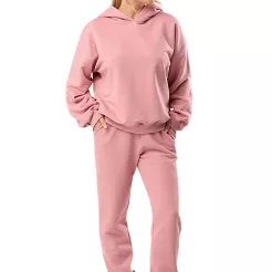 Bawełniana bluza dresowa z kapturem Babell kod 3010 antyczny róż