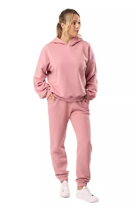 Bawełniana bluza dresowa z kapturem Babell kod 3010 antyczny róż