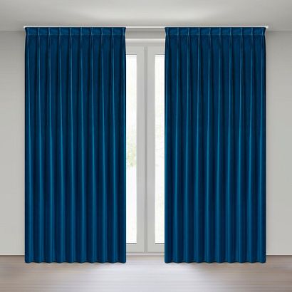 Zasłona gotowa z systemem flex MELANIE 125x270 Eurofirany granatowa