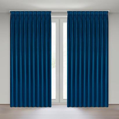 Zasłona gotowa z systemem flex MELANIE 125x270 Eurofirany granatowa