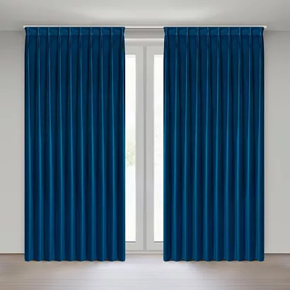 Zasłona gotowa z systemem flex MELANIE 125x270 Eurofirany granatowa