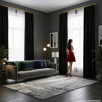 Zasłona gotowa na taśmie BLACKOUT VELVET 140x240 czarna