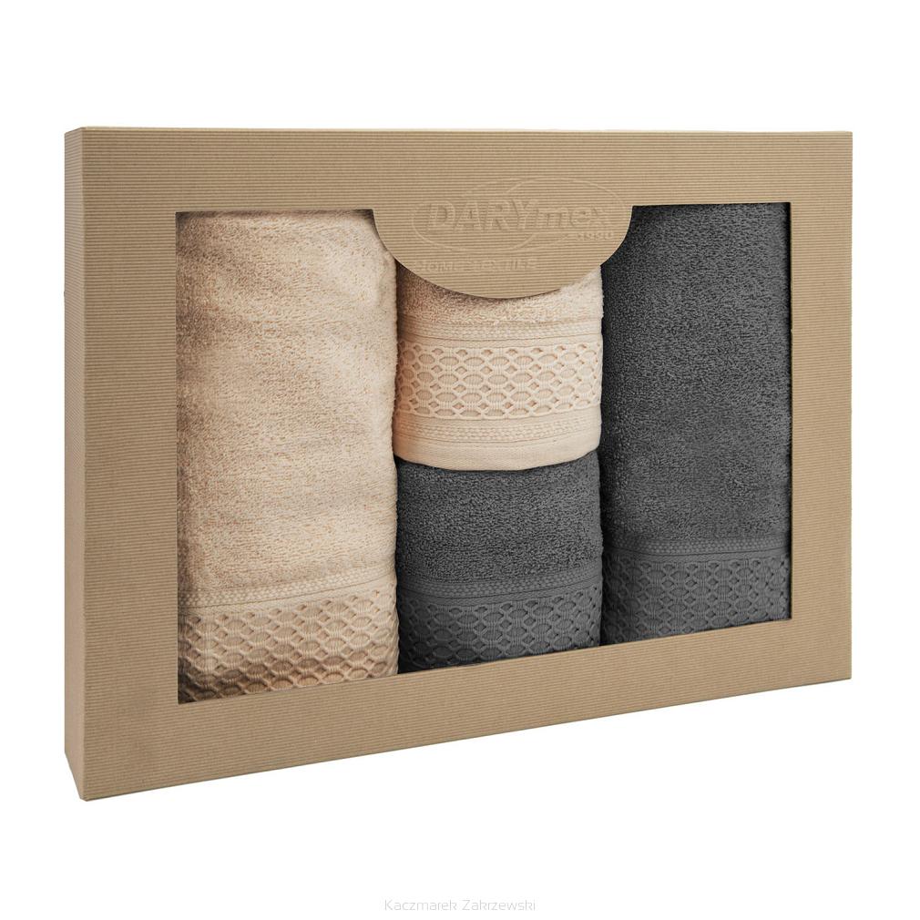 Komplet ręczników 4 częściowy Solano Darymex cappuccino ciemny popiel