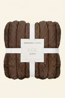 Koc BUNNY 200x220 brązowy Gruby Futrzany Puszysty