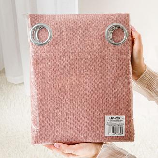 Zasłona gotowa na przelotkach SOFT 140x260 pudrowa