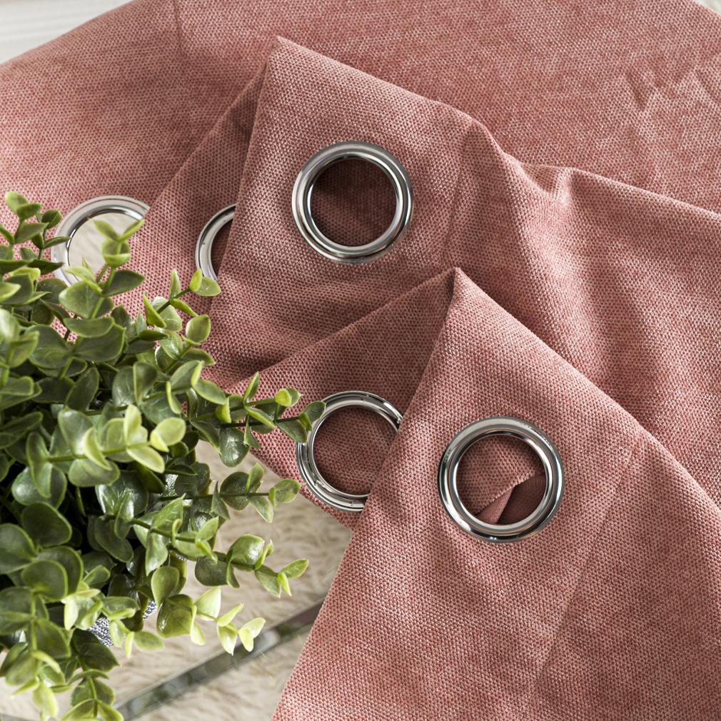 Zasłona gotowa na przelotkach SOFT 140x260 pudrowa