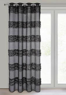 Firana gotowa na przelotkach MARGARET 140x250 Eurofirany czarny