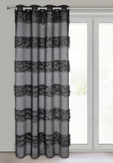 Firana gotowa na przelotkach MARGARET 140x250 Eurofirany czarny