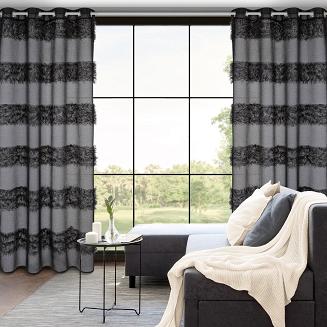 Firana gotowa na przelotkach MARGARET 140x250 Eurofirany czarny