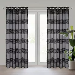 Firana gotowa na przelotkach MARGARET 140x250 Eurofirany czarny