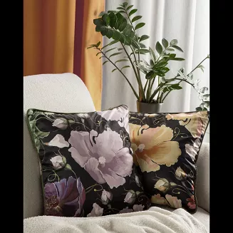 Poszewka dekoracyjna VELVET 45x45 Eurofirany czarna fioletowa zielona maki