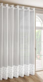 Zasłona gotowa na przelotkach ROSES 350x250 Eva Minge Eurofirany biały