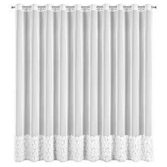 Zasłona gotowa na przelotkach ROSES 350x250 Eva Minge Eurofirany biały