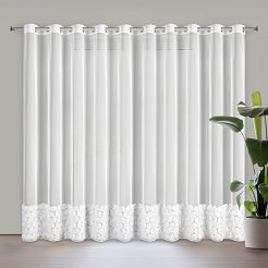 Zasłona gotowa na przelotkach ROSES 350x250 Eva Minge Eurofirany biały