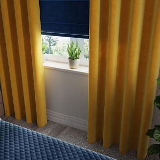 Zasłona gotowa na przelotkach VELVI 140x240 szafranowa