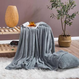 Koc narzuta z mikrofibry Monte 200x220 szary