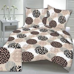 Pościel z kory 140x200 wzór beżowa panterka w kołach