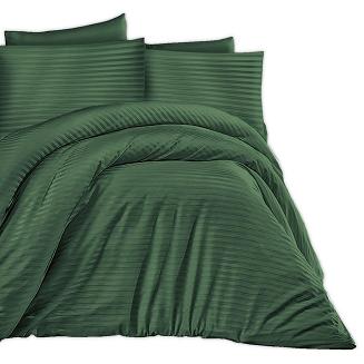 Pościel satyna bawełniana adamaszek 160x200 ciemnozielona