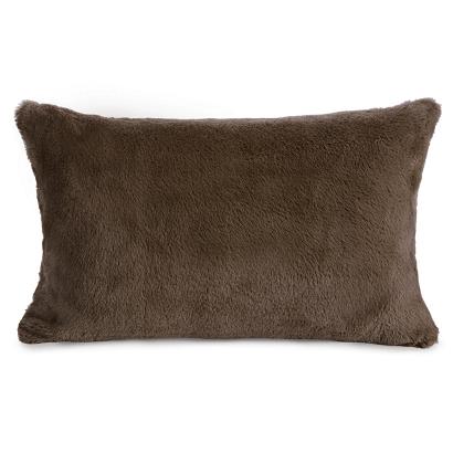 Poszewka dekoracyjna NINA 30x50 Eurofirany ciemnobrązowa futrzana i puszysta
