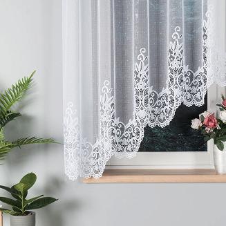 Firanka żakardowa gotowa na żabki BERENIKA 300x160 biała