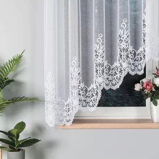 Firanka żakardowa gotowa na żabki BERENIKA 300x160 biała
