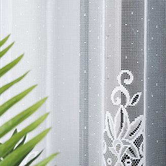 Firanka żakardowa gotowa na żabki BERENIKA 300x160 biała