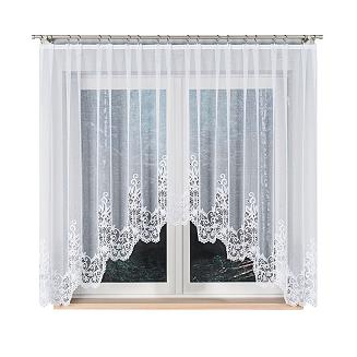 Firanka żakardowa gotowa na żabki BERENIKA 300x160 biała