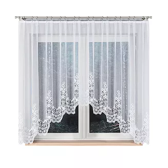 Firanka żakardowa gotowa na żabki BERENIKA 300x160 biała