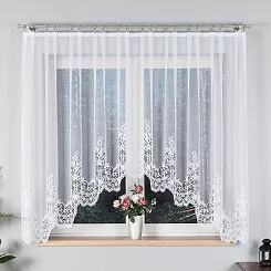 Firanka żakardowa gotowa na żabki BERENIKA 300x160 biała