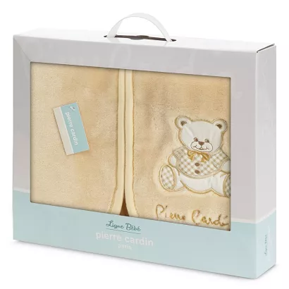 Kocyk dziecięcy na suwak Pierre Cardin BABY6 80x90 Eurofirany beżowy miś