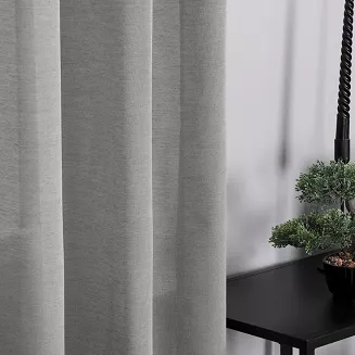 Zasłona gotowa na przelotkach BASIC 145x230 półprzezroczysta szara