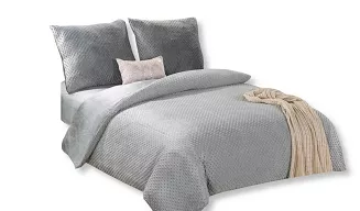 Pościel polarowa BubbleCozy 200x220 welur srebrna w bąbelki