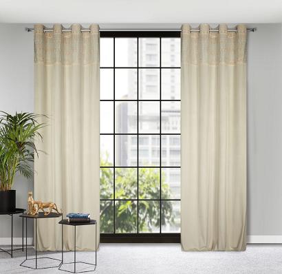 Zasłona gotowa na przelotkach LIZA 140x250 Eurofirany kremowo/złota