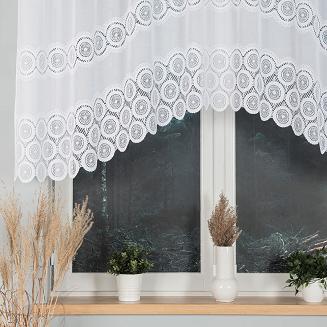 Firanka żakardowa gotowa na szelkach MARIA 250x120 biała