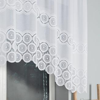 Firanka żakardowa gotowa na szelkach MARIA 250x120 biała