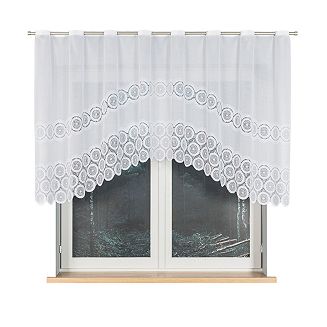 Firanka żakardowa gotowa na szelkach MARIA 250x120 biała