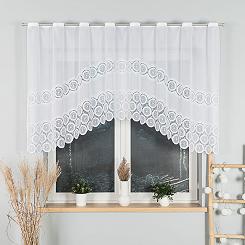 Firanka żakardowa gotowa na szelkach MARIA 250x120 biała