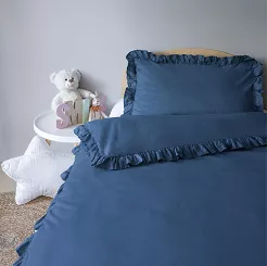 POŚCIEL BAWEŁNIANA DENIM Z FALBANĄ /100X135/ mayamoo