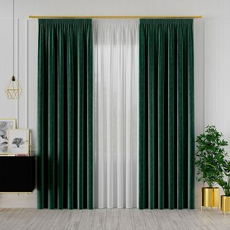 Zasłona gotowa na taśmie VELVI 140x240 szmaragdowa