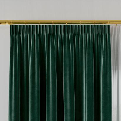 Zasłona gotowa na taśmie VELVI 140x240 szmaragdowa