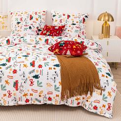 Pościel świąteczna z mikrofibry MIŚ WHITE CHRISTMAS 220x200 biała