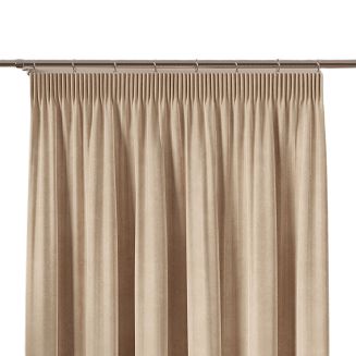 Zasłona gotowa na taśmie VELVI 140x260 ciemnokremowa