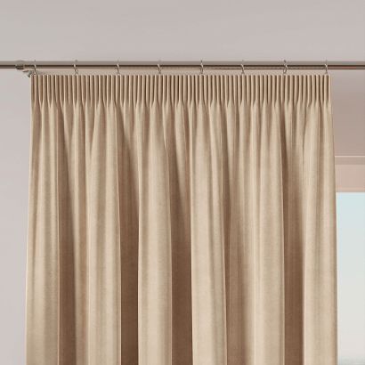 Zasłona gotowa na taśmie VELVI 140x260 ciemnokremowa