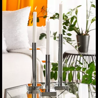 Świecznik dekoracyjny LORI 8x26 Eurofirany srebrny minimalistyczny design