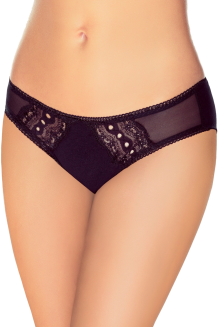 Figi damskie z koronkowymi wstawkami Gina czarne