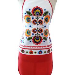 Fartuch kuchenny łowicki czerwony