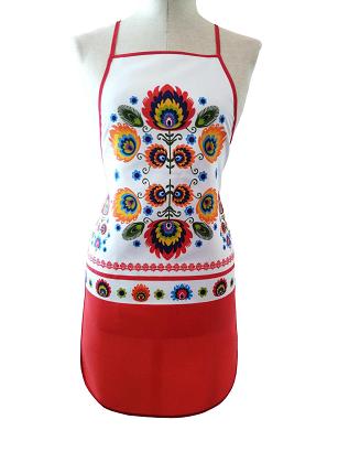 Fartuch kuchenny łowicki czerwony