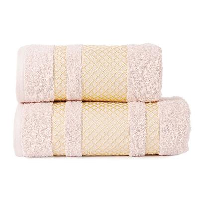 Ręcznik bawełniany LIONEL 50x90 pudrowy ze złotą bordiurą