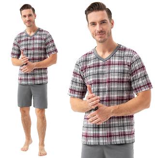 Piżama męska LUNA kod 793 w serek grafitowa